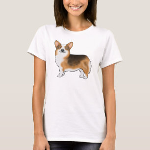 Red Headed Tri Pembroke Welsh Corgi Cartoon Dog T-Shirt
