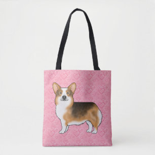 Red Headed Tri Pembroke Welsh Corgi Love Pink Tote Bag
