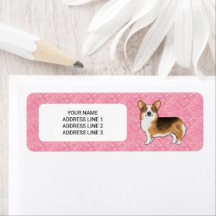 Red Headed Tri Pembroke Welsh Corgi Pink Hearts