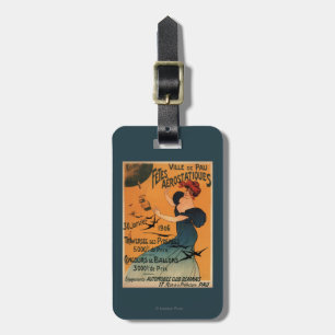 Red-Headed Woman Awaits Balloons Birds Poster Luggage Tag