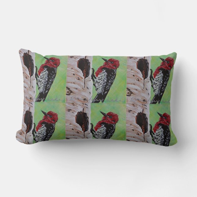 Red Headed Woodpecker Pillow (Front)