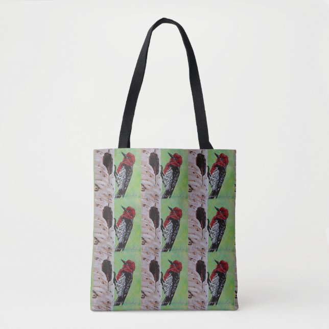 Red Headed Woodpecker Tote Bag (Front)