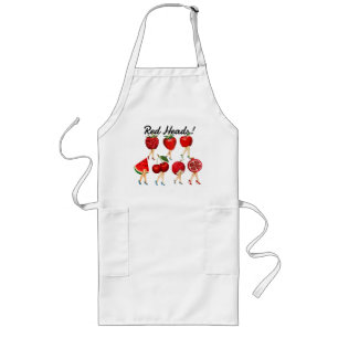 Red Heads! Red Fruit With Ladies Legs Long Apron