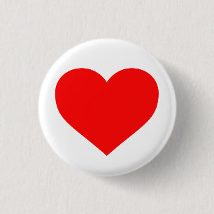 "RED HEART" 3 CM ROUND BADGE