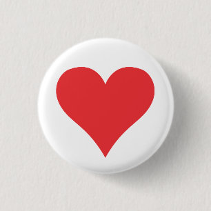 Red heart 3 cm round badge