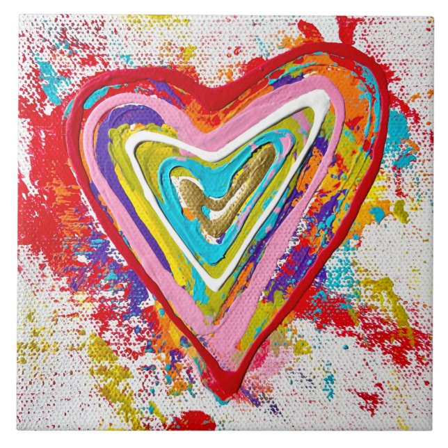 Red Heart 6 x 6 Ceramic Tile (Front)