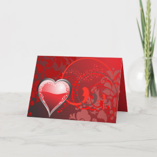 Red Heart Abstract Valentine Card