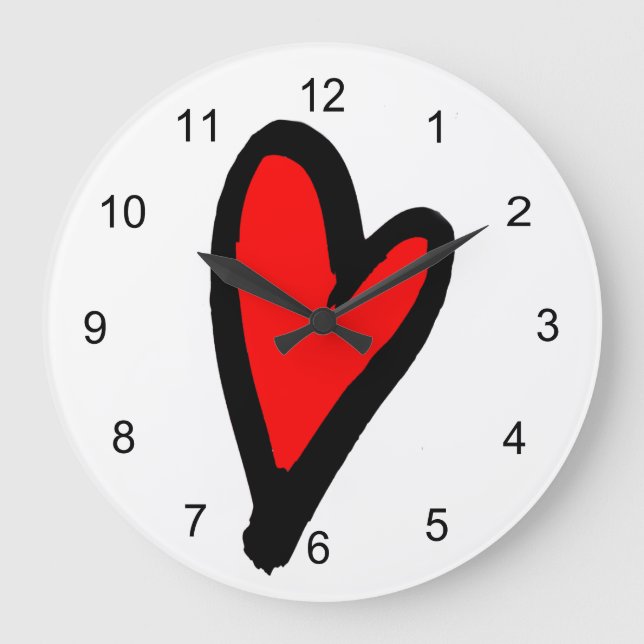 Red Heart Acrylic Wall Clock (Front)