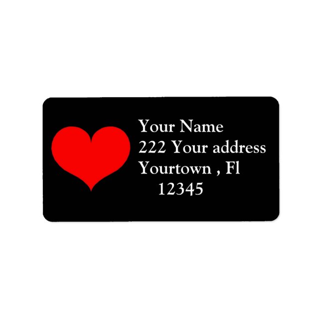 Red Heart Address Label (Front)