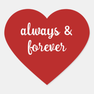 Red Heart ''Always & forever'' for Valentine's Sticker