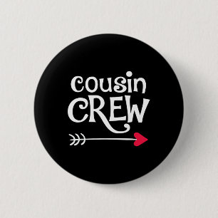 Red Heart And Arrow Cousin Crew Kids And Girls 6 Cm Round Badge