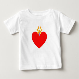 Red heart and golden paw baby T-Shirt
