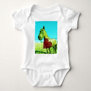 Red Heart and Horse Baby Bodysuit