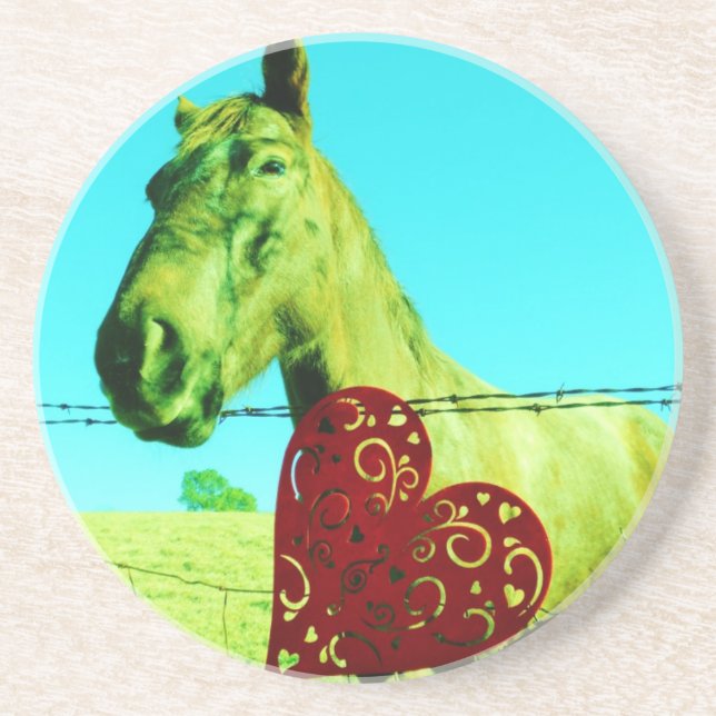 Red Heart and  Horse Coaster (Front)