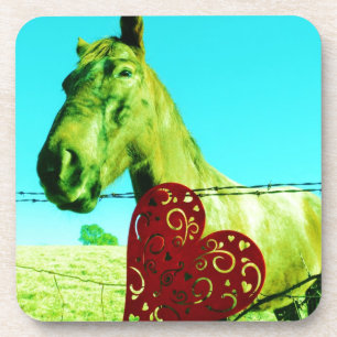 Red Heart and  Horse Coaster
