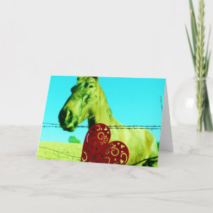 Red Heart and Horse Holiday Card