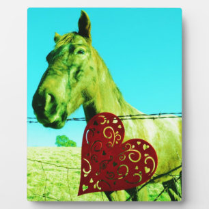 Red Heart and  Horse Plaque