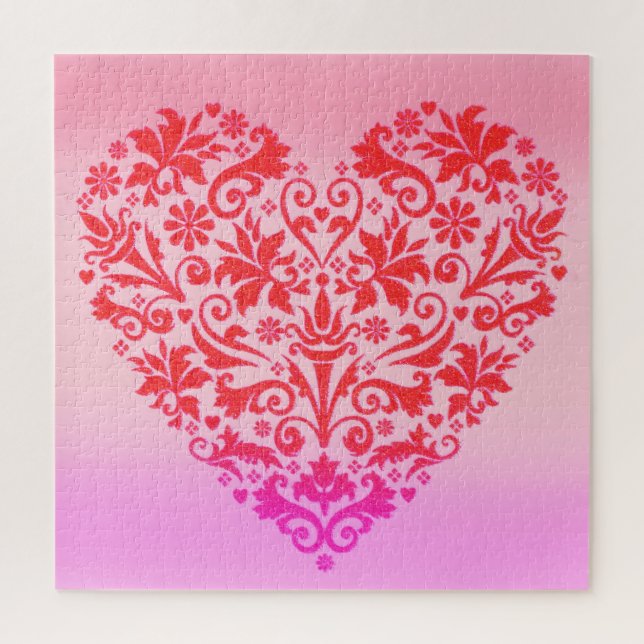 Red heart art jigsaw puzzle (Vertical)