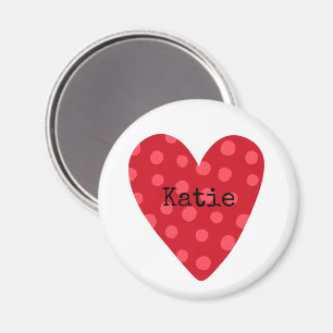 red heart art kids name family tree valentine love magnet