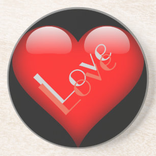 Red Heart Attractive Parisian Love Wedding Coaster