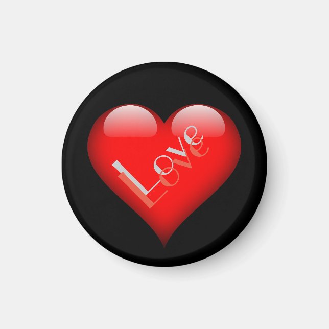 Red Heart Attractive Parisian Love Wedding Magnet (Front)