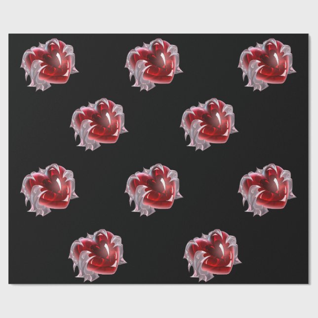 Red heart background Wrapping Paper for strong man (Flat)