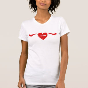 Red Heart Banner Your Text T-Shirt