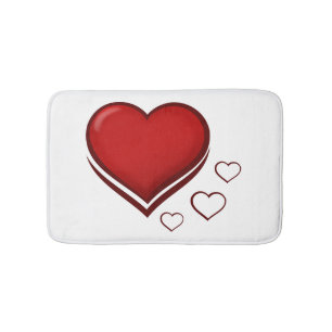 Red Heart Bath Mat