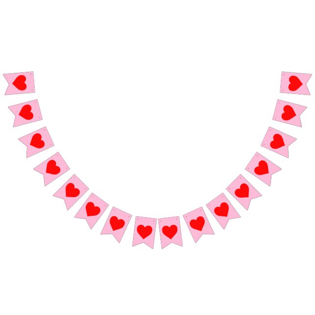 Red Heart Beat Pastel Pink Bunting (All)