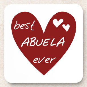 Red Heart Best Abuela Ever Gifts Coaster