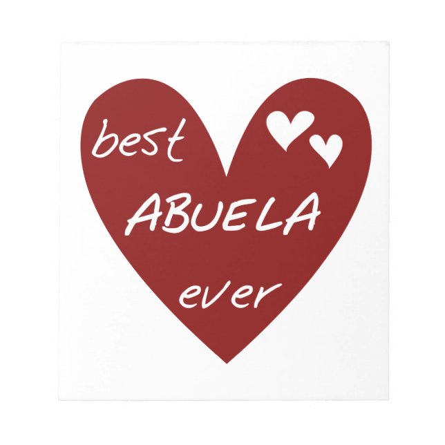 Red Heart Best Abuela Ever Gifts Notepad (Front)
