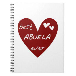 Red Heart Best Abuela Ever Gifts Spiral Notebook