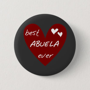 Red Heart Best Abuela Ever T-shirts and Gifts 6 Cm Round Badge