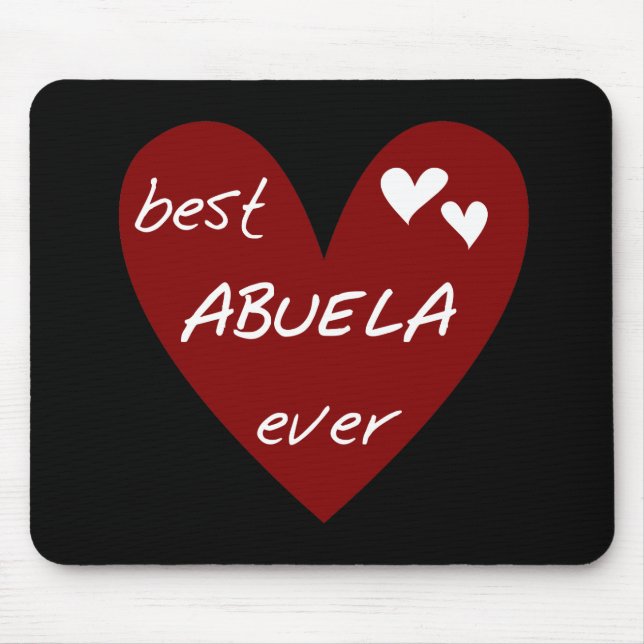 Red Heart Best Abuela Ever T-shirts and Gifts Mouse Pad (Front)