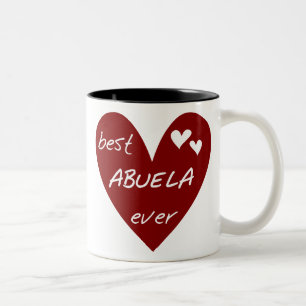 Red Heart Best Abuela Ever T-shirts and Gifts Two-Tone Coffee Mug
