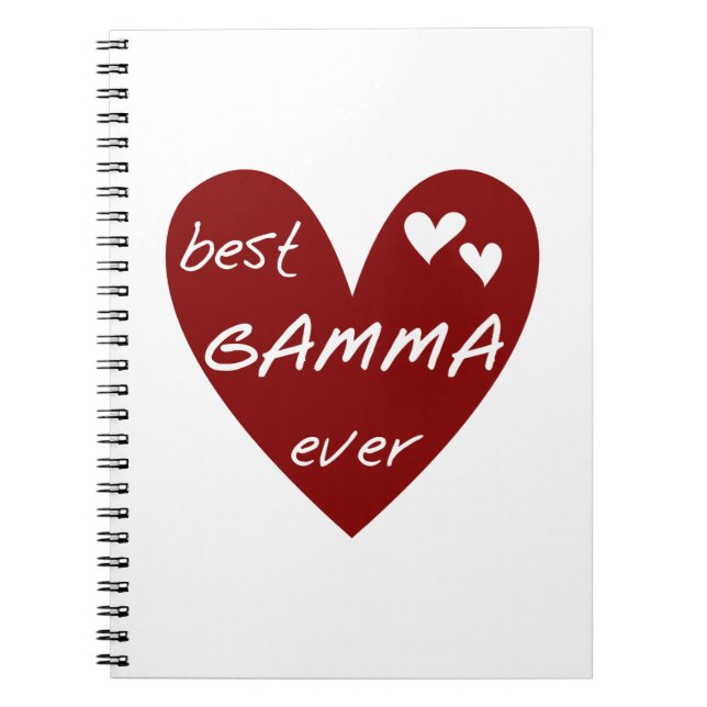 Red Heart Best Gamma Ever Gifts Spiral Notebook (Front)