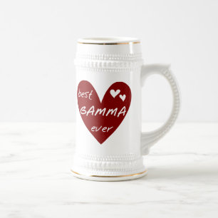 Red Heart Best Gamma Ever Tshirts and Gifts Beer Stein