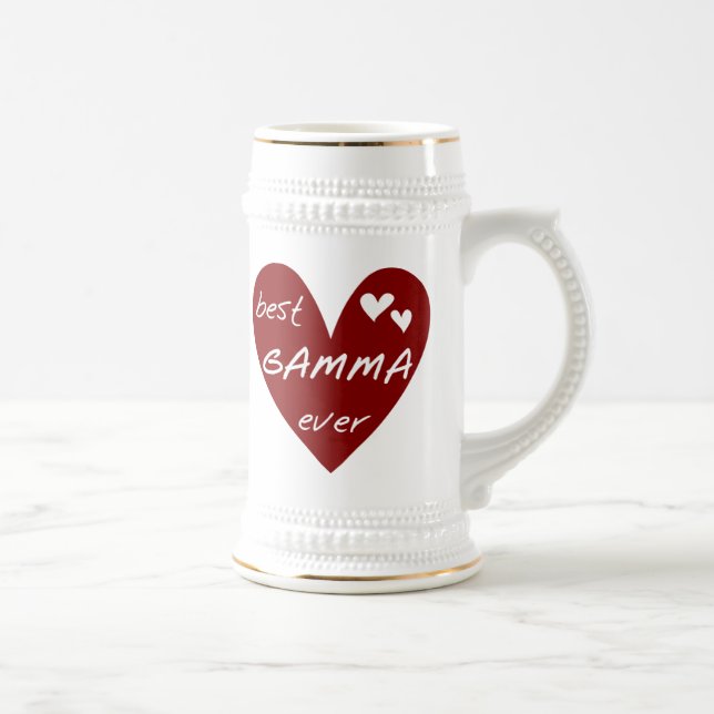 Red Heart Best Gamma Ever Tshirts and Gifts Beer Stein (Right)