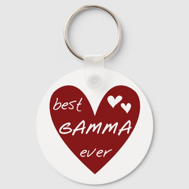Red Heart Best Gamma Ever Tshirts and Gifts Key Ring (Front)