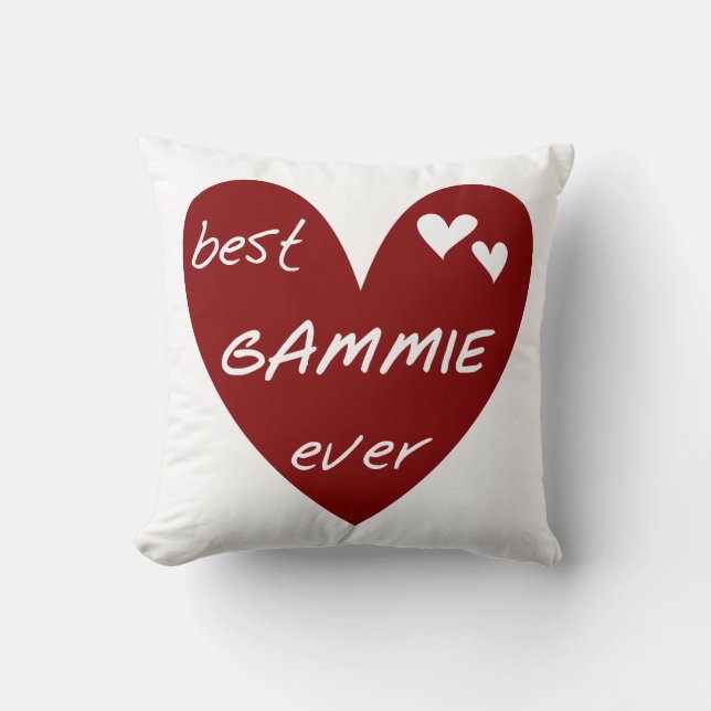 Red Heart Best Gammie Ever Gifts Cushion (Front)