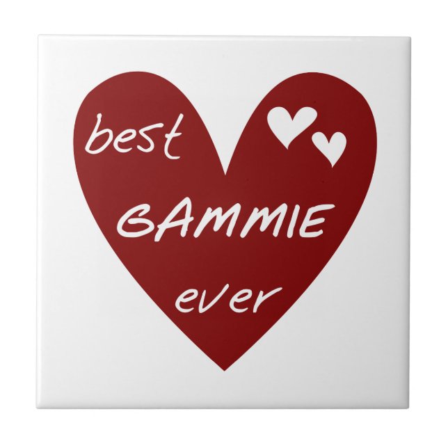 Red Heart Best Gammie Ever Gifts Tile (Front)