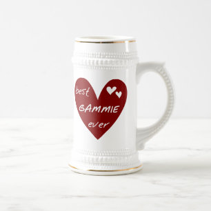 Red Heart Best Gammie Ever Tshirts and Gifts Beer Stein