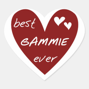 Red Heart Best Gammie Ever Tshirts and Gifts Heart Sticker