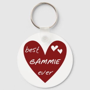 Red Heart Best Gammie Ever Tshirts and Gifts Key Ring