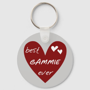 Red Heart Best Gammie Ever Tshirts and Gifts Key Ring