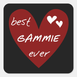 Red Heart Best Gammie Ever Tshirts and Gifts Square Sticker