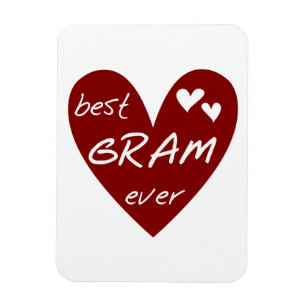 Red Heart Best Gram Ever Gifts Magnet