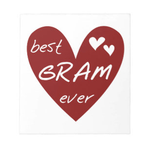 Red Heart Best Gram Ever Gifts Notepad