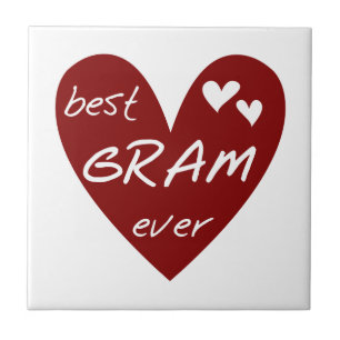 Red Heart Best Gram Ever Gifts Tile