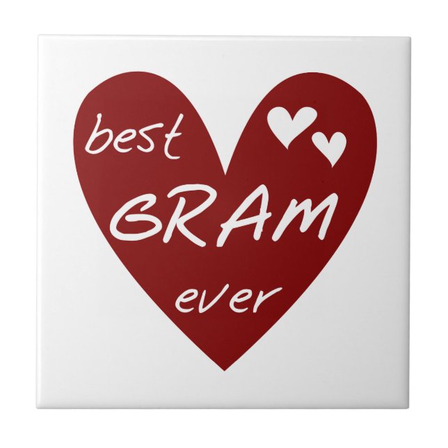 Red Heart Best Gram Ever Gifts Tile (Front)